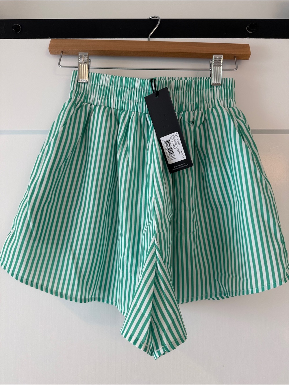Lioness Green and White Striped Shorts - Picture 1 of 5